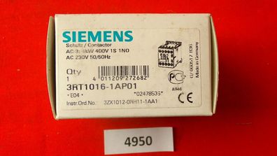 Siemens Sirius 3RT1016-1AP01 Schütz Power Relais 20A 230V