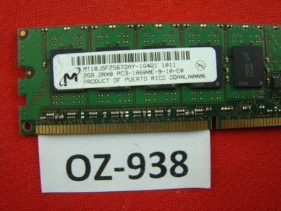 2GB DDR3 RAM 2Rx8 ECC PC3-10600E 1333 MHz