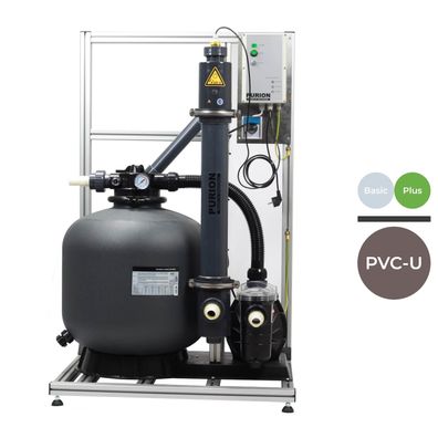 PURION 80 PVC-U Kompaktsystem für Salzwasserpool mit Sandfilter, Pumpe und UV Anlage