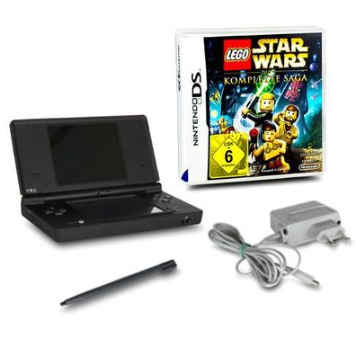 DSi Handheld Konsole schwarz #81A + Ladekabel + Lego Star Wars - komplette Saga