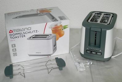 GT-Tds-e-01 Designer Doppelschlitz Toaster 900W 6 Stufen Brotaufsatz Weiß Grau