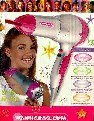 Bestron DS932 Haar styler trockner fön Hairdryer Lonisator IONIC 1800W Pink Silb