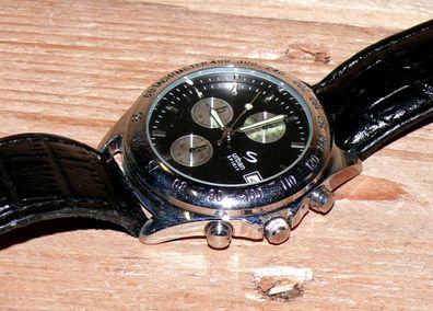 Urban Spirit Chrono sport Herren Armbanduhr Uhr Edelstahl Lederband 1188729