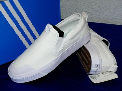 Adidas Original EF1185 NIZZA SLIP ON Sneaker Sport Lauf Canvas Schuhe 36 46 Weiß