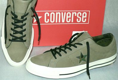 Converse 159581C ONE STAR OX Echt Leder Schuhe Sneaker Boots 43 46 Grün Egret