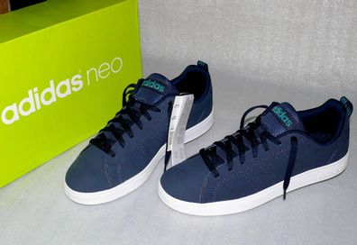 Adidas NEO F99125 Advantage Clean VS Leder Schuhe Sneaker Boots 41 44 Navy Weiß