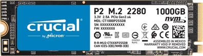 Crucial P2 1 TB NVMe Festplatte SSD (PCIe 3.0 x4, NVMe, M.2 2280)
