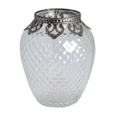 Teelichthalter Windlicht Teelichtglas Kerzenhalter Ø 11.5 cm Glas / Metall
