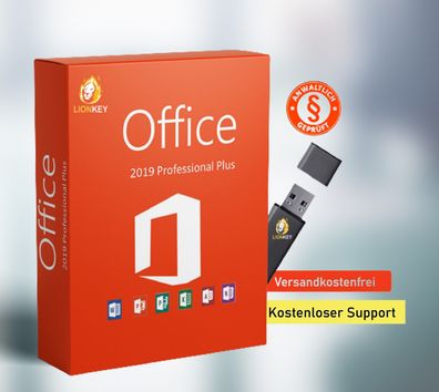 MS Office 2019 Professional Plus | inkl. USB-Stick | 1 PC | KEIN Abo