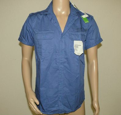 Jack & Jones 12150767 JCO Break Worker Hemd Shirt Kurzarm Slim L Federal Blue