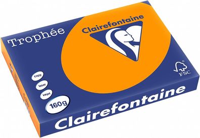 Clairefontaine Trophee Papier 1766C Orange 160g/ m² DIN-A3 - 250 Blatt