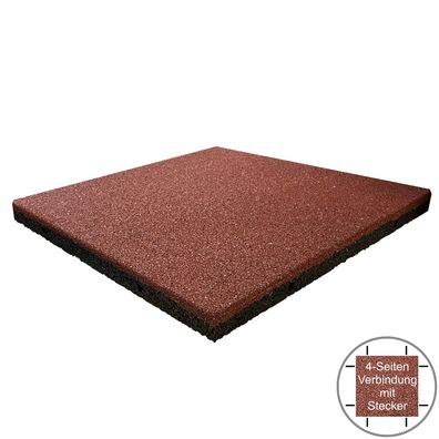 Fallschutzmatten 45mm rot | Fallschutzplatten | Spielplatzmatten 50x50 cm