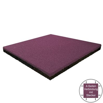 Fallschutzmatten 45mm violett | Fallschutzplatten | Spielplatzmatten 50x50 cm