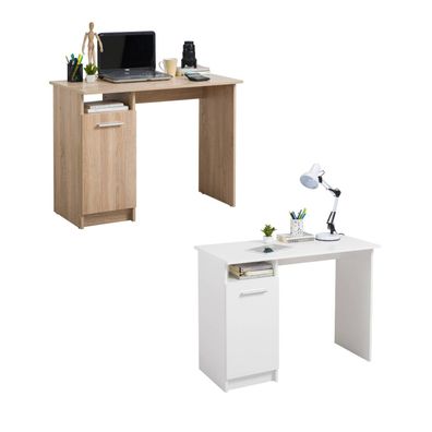 Schreibtisch Computertisch Bürotisch natur weiß 50x100 Arbeitstisch Platzsparend ...
