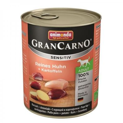 Animonda GranCarno Adult Sensitive Huhn + Kartoffeln 800g (Menge: 6 je Beste...