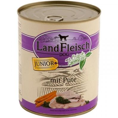 Landfleisch Dog Junior Pute mit Frisch-Gemüse 800 g (Menge: 6 je Bestellein...