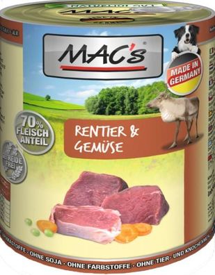 MACs Dog Rentier, Gemüse & Pasta 800 g (Menge: 6 je Bestelleinheit)