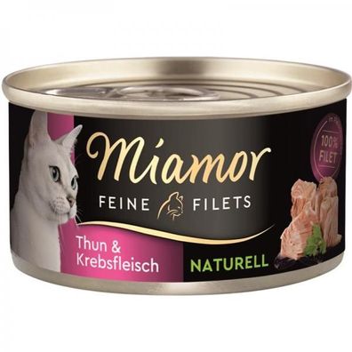 Miamor Dose Feine Filets Naturelle Thunfisch & Krebsfleisch 80 g (Menge: 24 ...