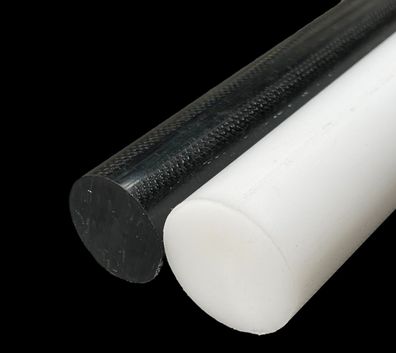 Kunststoff Rundstab Rundmaterial POM Ø 5 -100mm schwarz, natur/ weiß