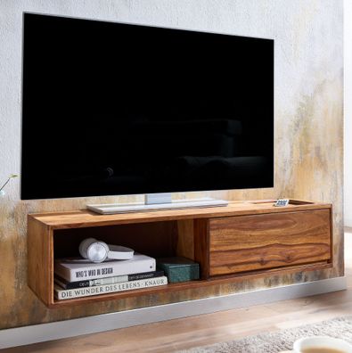 TV Schrank FineBuy Lowboard Hängend 108x25x34 cm Holz Massiv Fernsehkommode