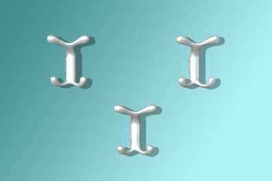 Design-Garderobenhaken 3er-Set, Made in Italy