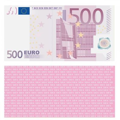 100X 500 Euro Premium Spielgeldscheine 119x60 mm Banknoten Geldschein Money 75%