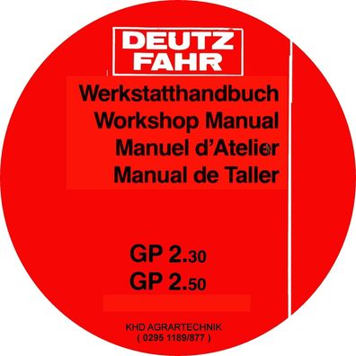 Werkstatthandbuch Deutz Fahr GP 2.30 GP 2.50 Großballenpresse Unbenutzt