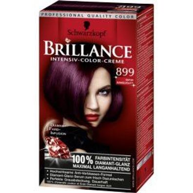 Schwarzkopf Brillance Intensiv-Color-Creme,899 Saphir - dunkelviolett 3er Pack