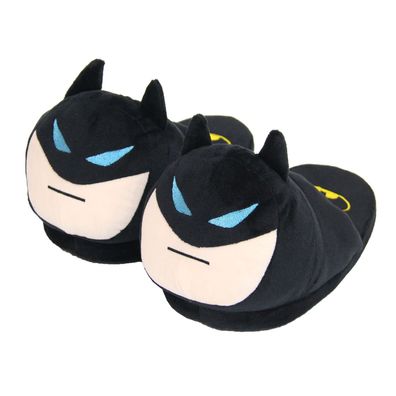Herren Damen Marvel Batman Plüsch Hausschuhe Winter Slippers Schwarz Größe35-42