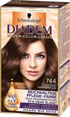 Diadem Seiden-Color Creme 744 goldenes Maronenbraun 180 ml - 2-er Pack