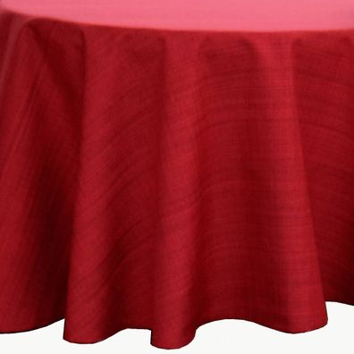 Tischdecke rund 145 cm Ø Gartentischdecke rot wasserabweisend für innen außen