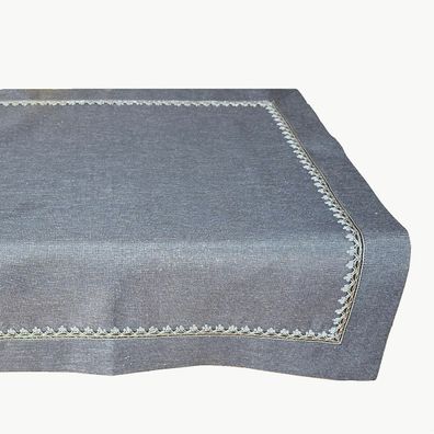 Tischdecke 85 x 85 cm grau Mitteldecke Tischdeko edel modern dunkelgrau silber
