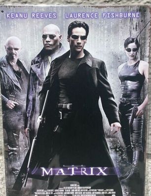 Matrix Keanu Reeves Film Schild 30x20 70014 (Gr. 20x30)