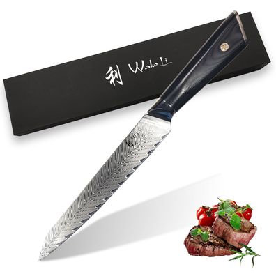 Wakoli Damastmesser Fleischmesser 20 cm Klinge extrem scharf aus 67 Lagen I Damast...