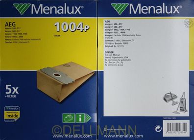 5 Beutel Menalux 1004 Papier - Staubsaugerbeutel frei Haus per Warensendung