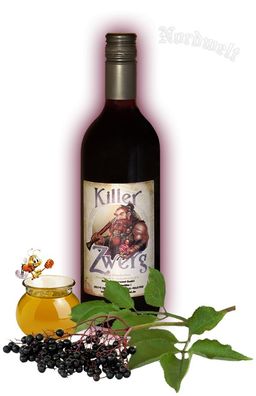 Killer-Zwerg (80% Honigwein + 20 % Holunderwein), Killerzwerg, 11 % vol., 0,75 Liter
