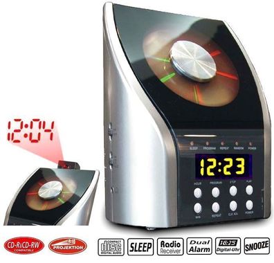 Elta 4572 Projektion Stereo Radio Uhrenradio Uhr Wecker LCD mit leichtes Brummen