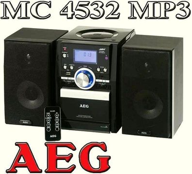 AEG 4432 Stereo Anlage CD MP3 Player USB IN Musik Radio Kassettendeck Ton Mängel