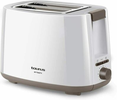 Taurus TO0750 My Toast 2 Doppelschlitz Toaster 600 / 750W 7 Stufen Weiß Braun