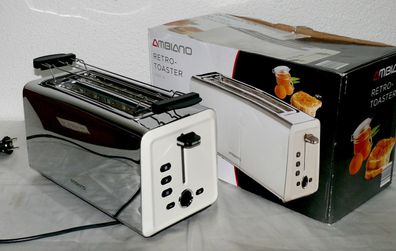 GT-Tdls-e-02 Retro Toaster Langschlitz 1400W 6 Stufen LCD Brotaufsatz Crem Edels