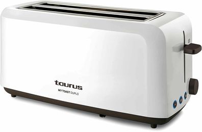 Taurus MY Toast Duplo Retro Toaster Extra Breit Langschlitz 1450W 6 Stufen Weiß