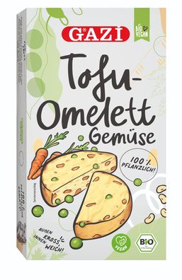 Hymor BIO Tofu Omelett "Gemüse" 180g vegane Fleisch-Alternative von Gazi BIO-Soja