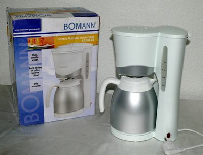 Bomann KA168CB Kaffeeautomat 1L Thermos Kaffee Kanne Kaffeemaschine Weiß Silber