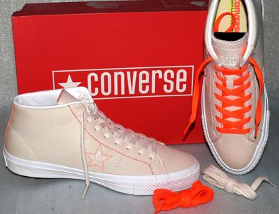 Converse 155520C ONE STAR PRO MID Rau Leder Schuhe Sneaker Boots 42 46 Natur Wei