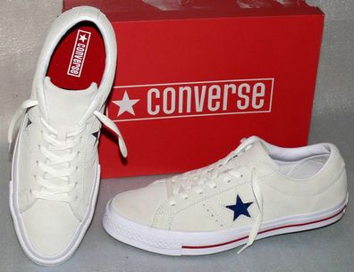 Converse 161195C ONE STAR OX Rau Suede Leder Schuhe Sneaker Boots 44 Natur White