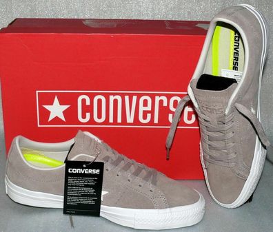 Converse 157893C ONE STAR PRO OX Suede Leder Schuhe Sneaker 41,5 46,5 Grau Weiß