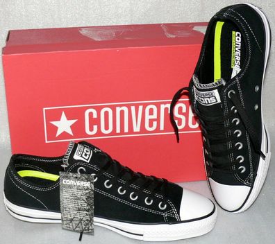 Converse 144585C CTAS PRO OX Suede Leder Schuhe Sneaker Boots 42,5 45 Black Weiß