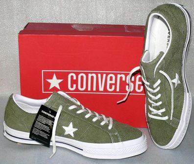 Converse 161576C ONE STAR OX Suede Leder Schuhe Sneaker Boots 44 48 Grün Weiß