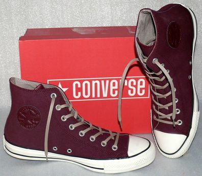 Converse 157446C Allstar CTAS Hi Echt Leder Schuhe Sneaker Boots 45 Dark Sangria