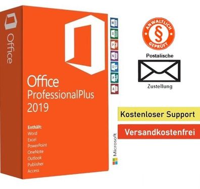Microsoft Office 2019 Pro Plus Lizenz-Key | Postversand | 1 PC | KEIN Abo